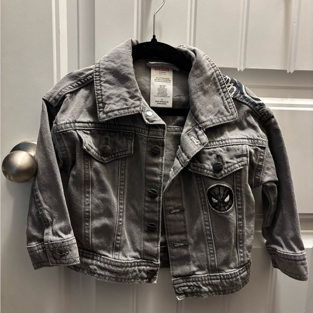 Marvel Spider-Man Kids Gray Denim Jacket